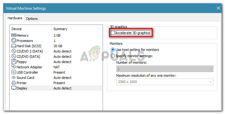 Uncheck the toggle associated with Accelerate 3D graphics