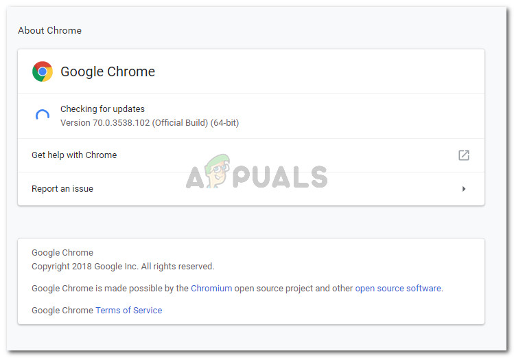 Ensuring that you're running the latest version of Google Chrome