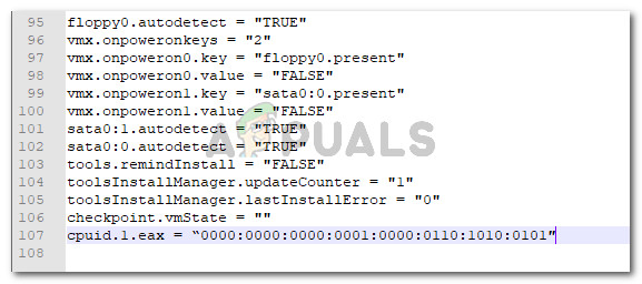 Inserting the config option at the end of the configuration file