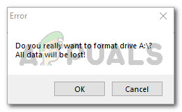 Confirm the formating procedure