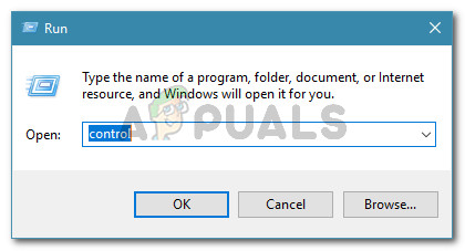 Run dialog box: control