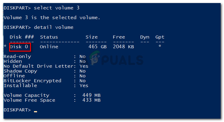Discovering the Disk number of the recovery volume