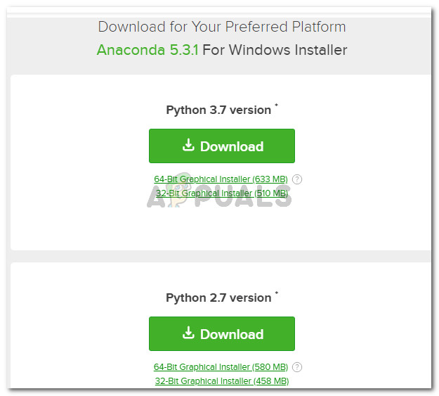 Downloading the Anaconda distribution installer