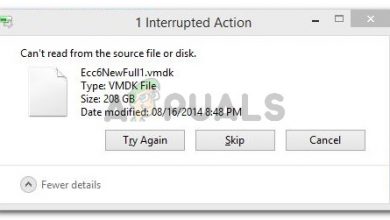 Interupted Action: Can't read from the source file or disk.