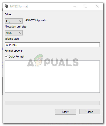 Select the drive and choose the appropriate Allocation unit size