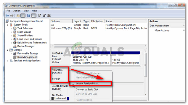 Importing the Foreign disk utility
