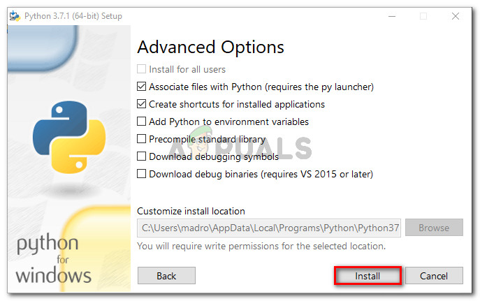 Applying modifications to the Python installation