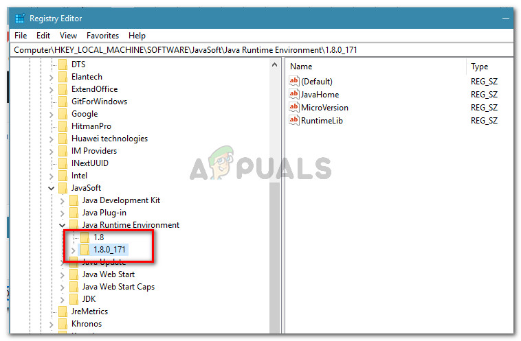 Repeating the same procedure with the remaining Java versions