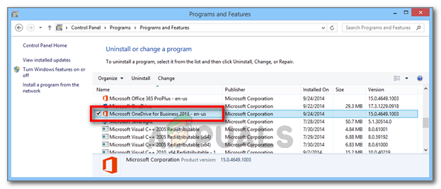 Uninstalling Microsoft OneDrive for Business 2013