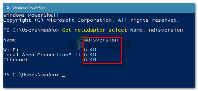 Ensure that NdisVersion is 6.3 or greater
