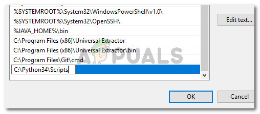 Adding the pip installation location