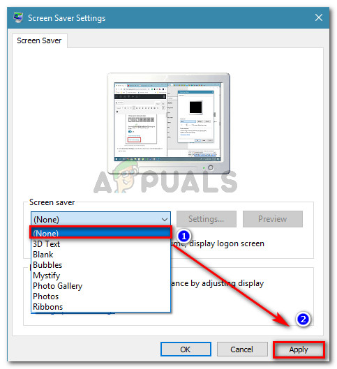 Removing the screen saver 