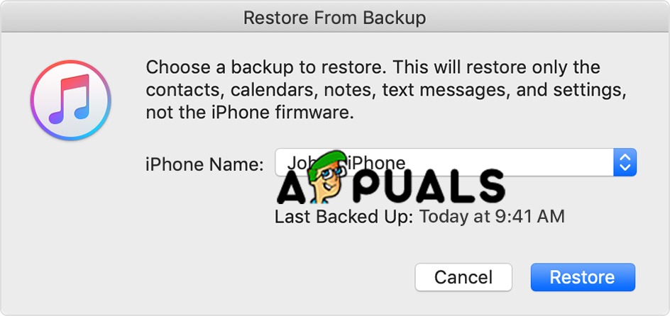 Restore from backup