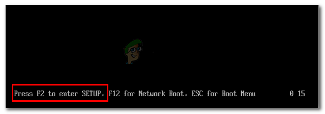 Press the BIOS key during startup procedure
