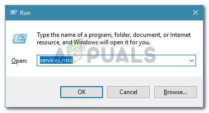 Run dialog: services.msc