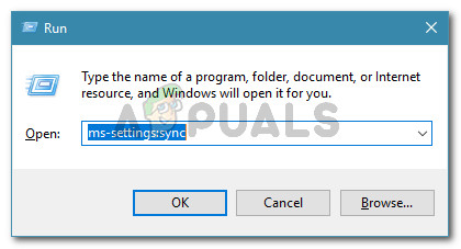 Run dialog: ms-settings:sync