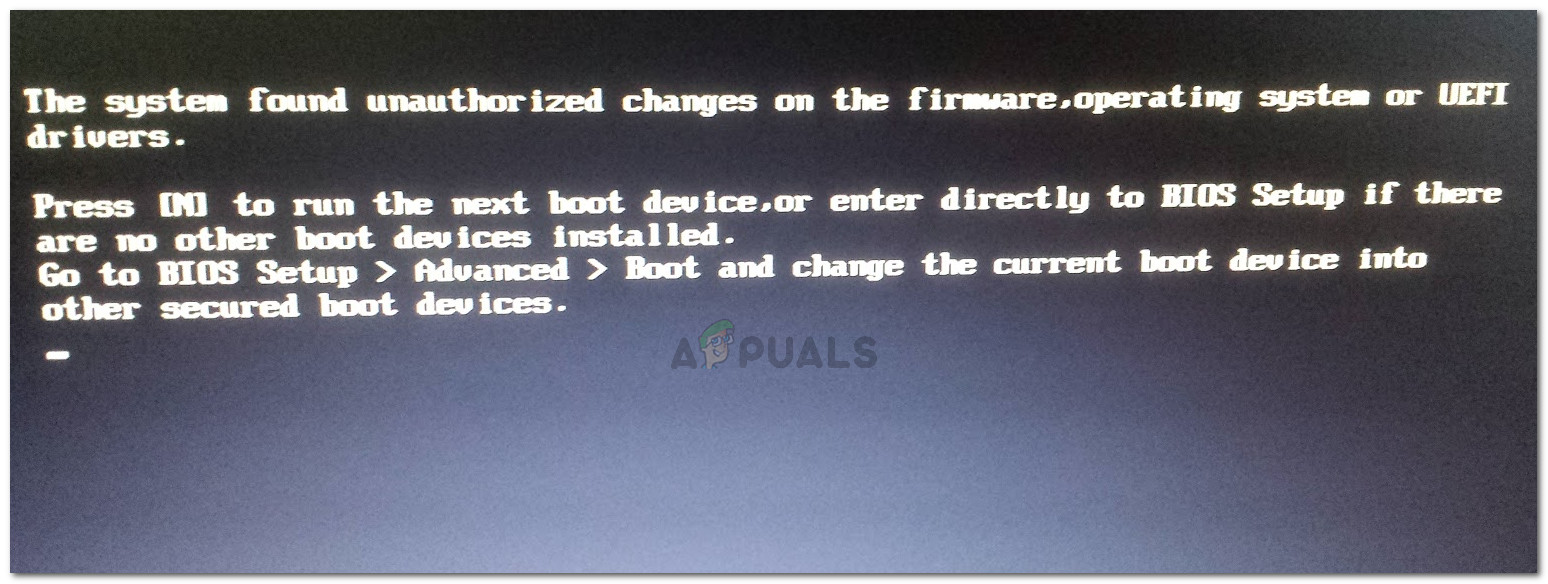 Fix: System Found Unauthorized Changes On The Firmware, Operating 