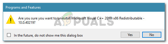 Uninstalling Microsoft Visual C++ redist packages