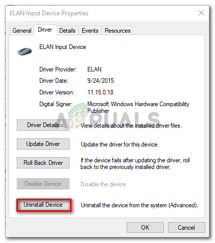 Go to Driver and click on Uninstall driver (Uninstall)