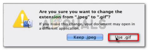 Changing the extension type on Mac