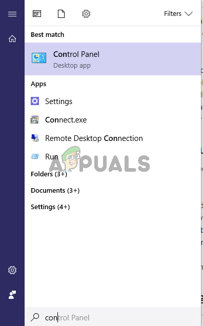 Open the control panel