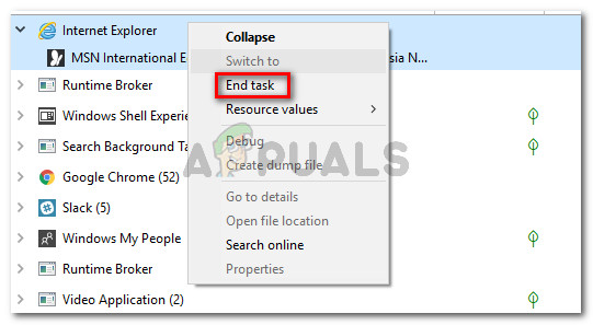Closing the Internet Explorer (IE) process