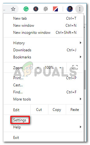 Click the action button and go to Settings