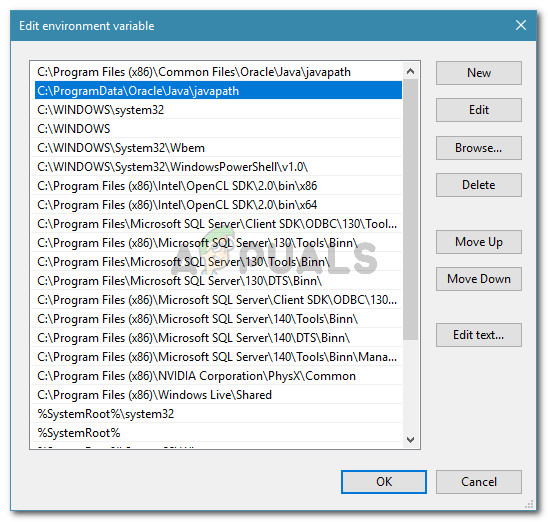 Deleting the Java PATH environment variable