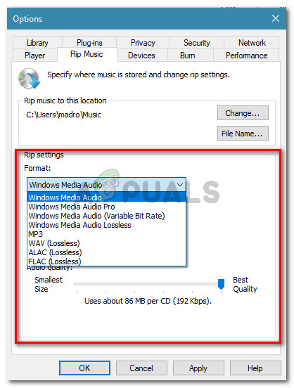 Set the slider for each Format under Rip settings to Best Quality (or second best)