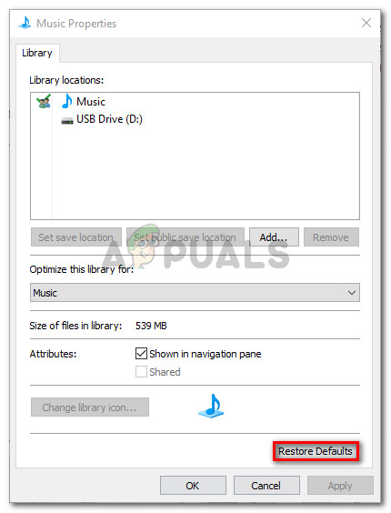 Click on Restore Defaults
