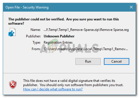 Running the .reg file