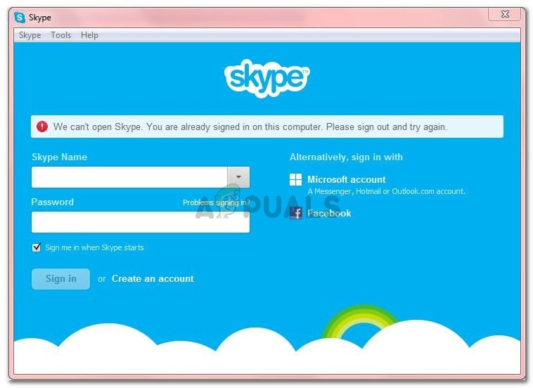 skype and outlook throttled message