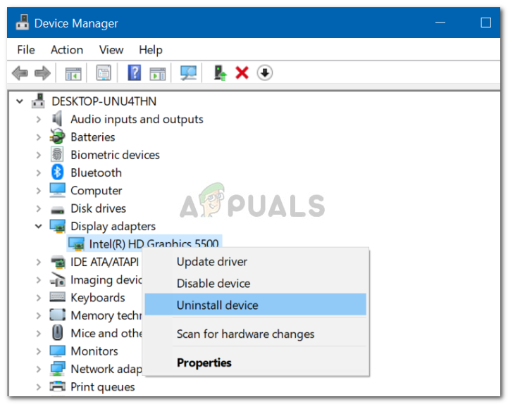 Uninstalling Video Adapter Driver