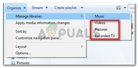 Making sure the Library folder is set correctly for every type of media