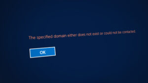 Specified domain either doesn't exist or couldn't be contacted