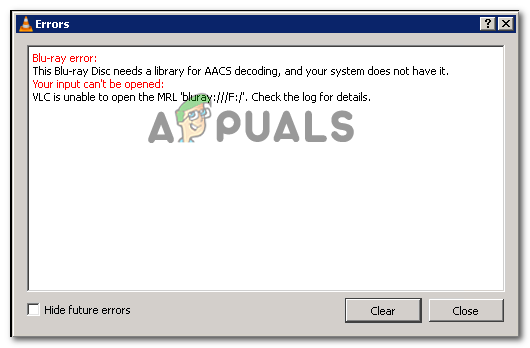 vlc needs a library for aacs decoding mac