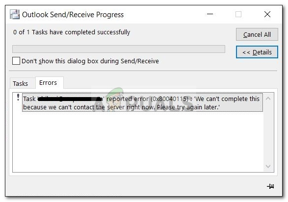 microsoft outlook cannot connect to the server 365