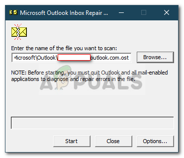 cannot start outlook personal folders .pst cannot be found