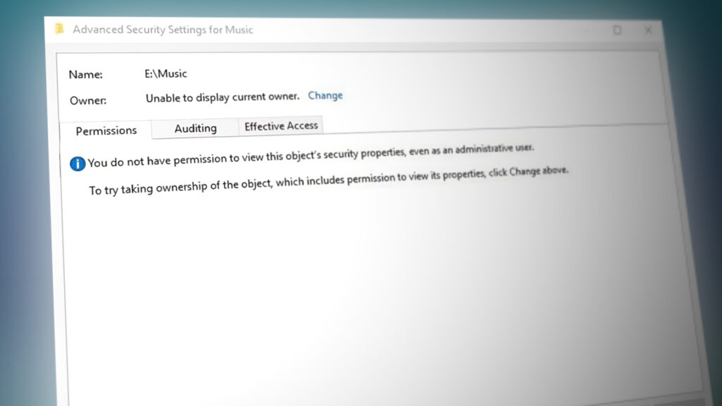 You do not have Permission to View this Object's Security