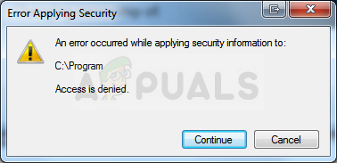an error occured during the operation