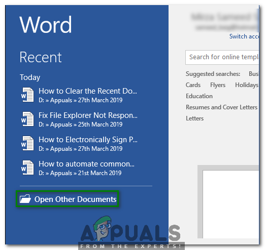 How to Clear or Disable the Recent Documents List in Microsoft Word