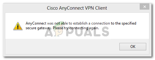 cisco anyconnect secure mobility client not working