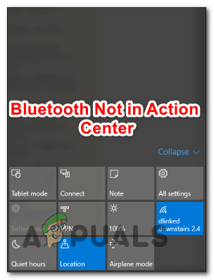 windows 10 bluetooth missing from action center