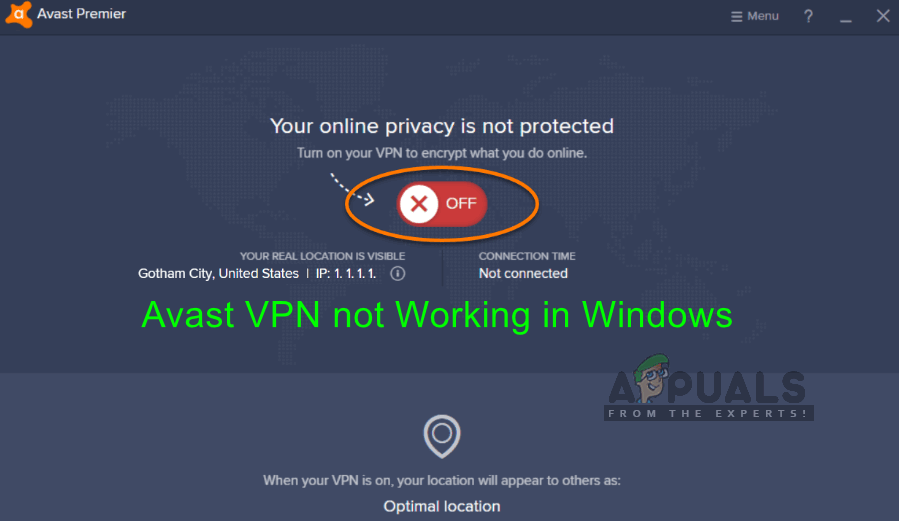 what is avast secureline network interface name