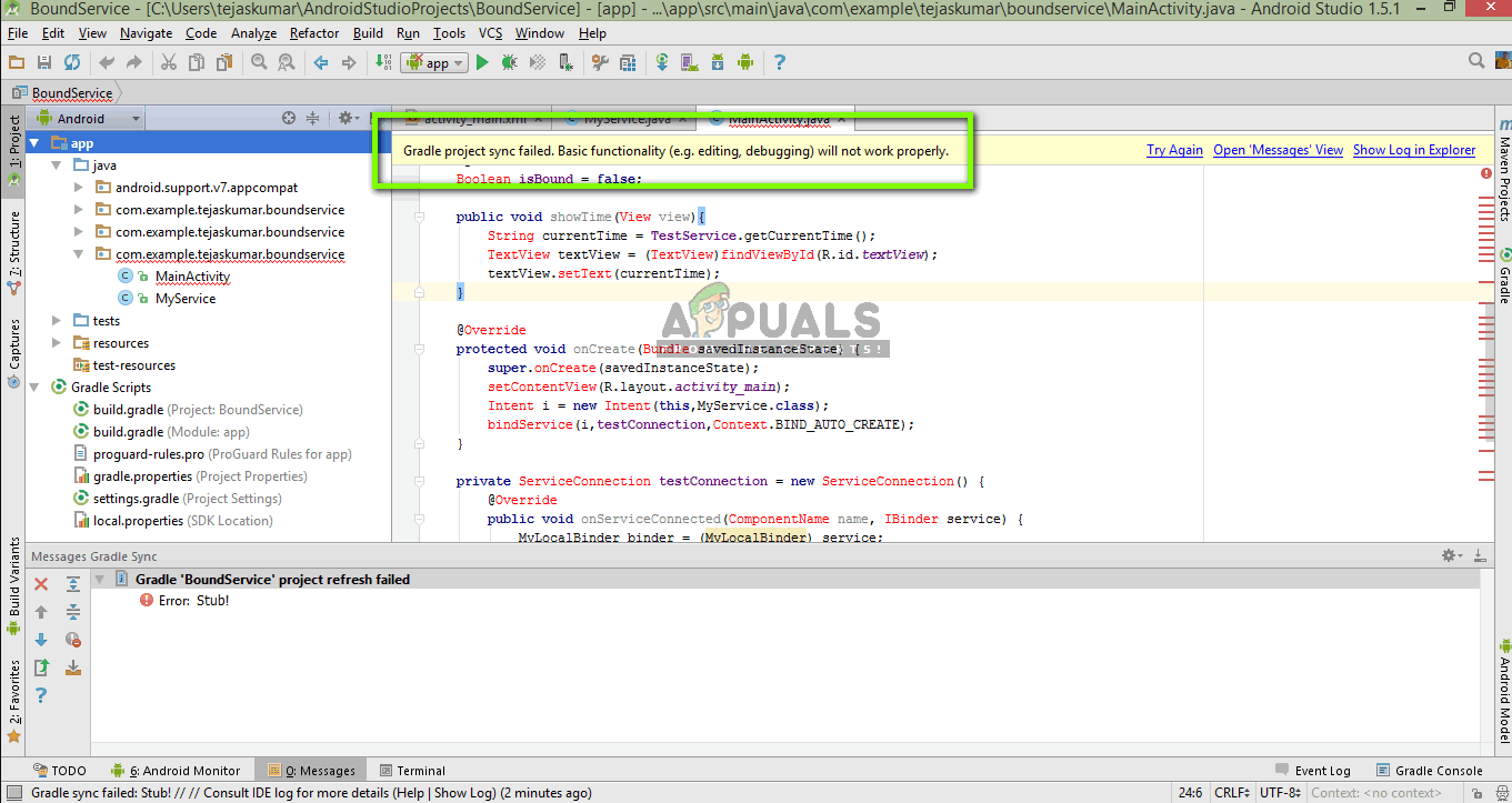 android studio gradle compile sync