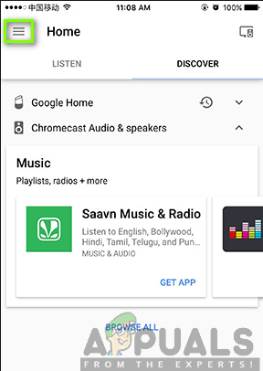 google home menu