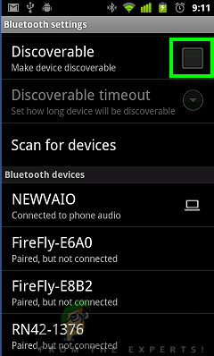 discoverable mode