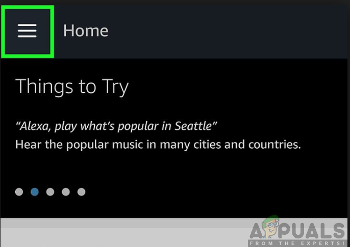 Clicking on the menu option