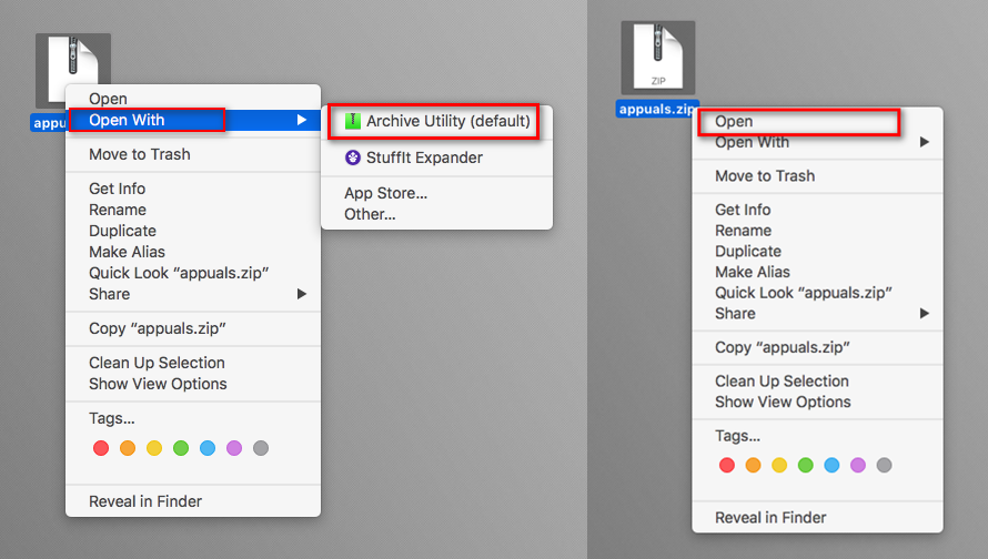 opening up a zip file on a mac