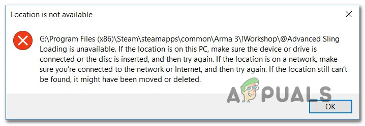 Location is not available error